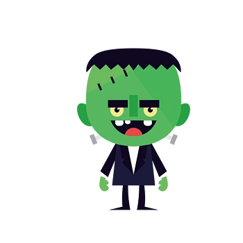 矢量万圣节绿色小鬼