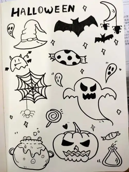 万圣节简笔画小恶魔太可爱了