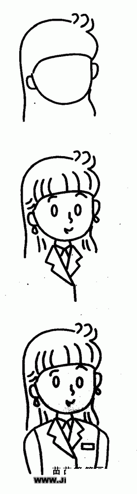 女孩脸简笔画简单又漂亮