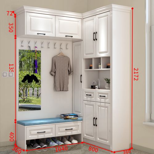 欧式简约厅柜鞋柜组合闪电客现代多功能衣帽柜转角衣柜入户玄关柜 四