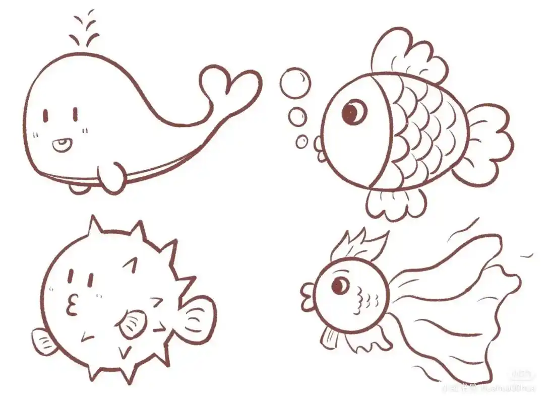 最美简笔画小鱼#济南幼儿师 - 抖音