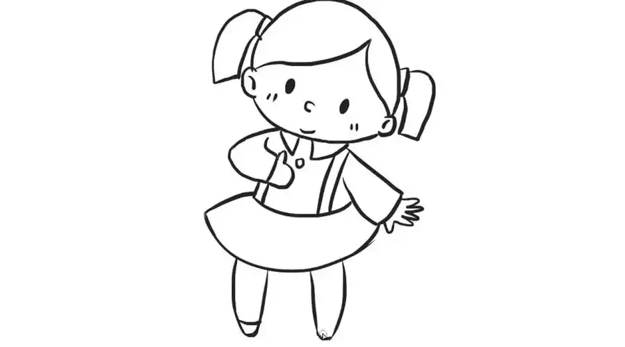 [小林简笔画]教你如何绘画简单可爱的小女孩儿童亲子幼儿简笔画教程