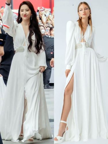 2022刘亦菲时尚气质结婚红毯走秀商演摄影白色礼服