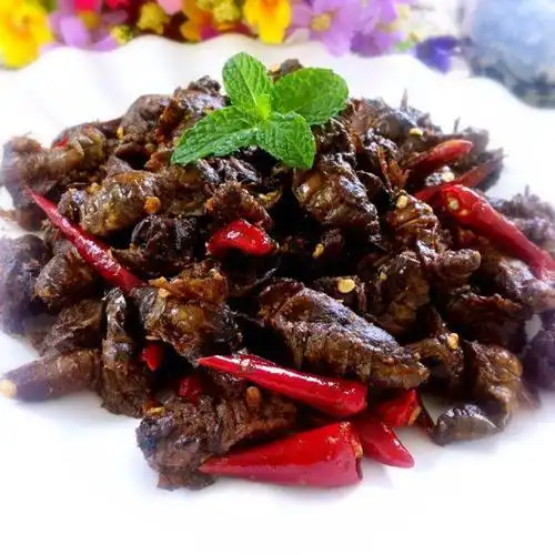 做法步骤: 第6步,喜欢孜然的可以加一点,不喜欢就不要放,出锅啦 小