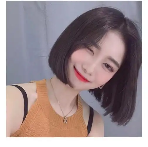 假发女短发中分刘海气质修脸bobo头蓬松自然网红锁骨发新式全头套 你