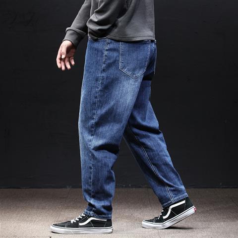 班虑罗卜裤男士锥形牛仔裤秋冬萝卜裤冬季哈伦小脚牛仔裤男宽松大码哈