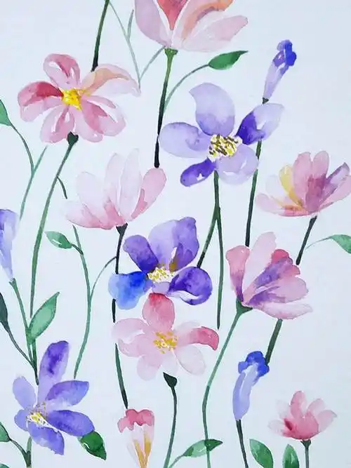 画花水彩画水彩花卉画图片