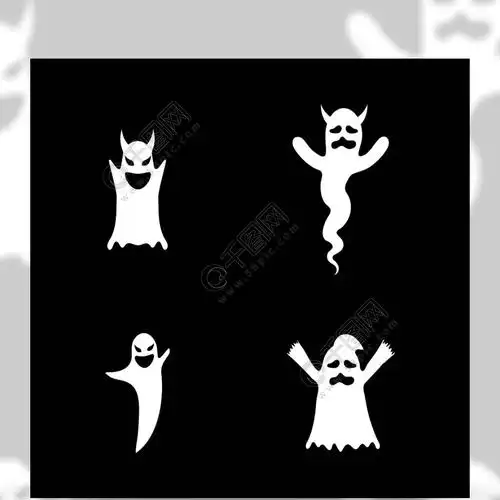鬼图标矢量插画的平面设计特征