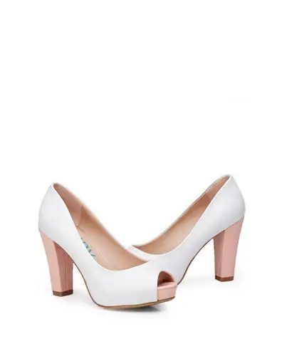 新款白色韩版鱼嘴防水台高跟单鞋