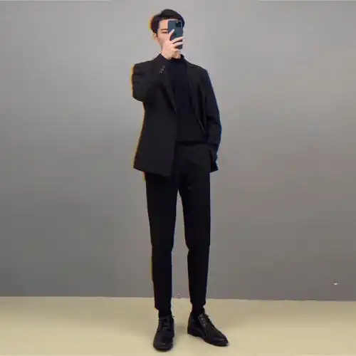 休闲小西装男外套雅痞帅潮流宽松春秋季韩版风修身单西服男士上衣