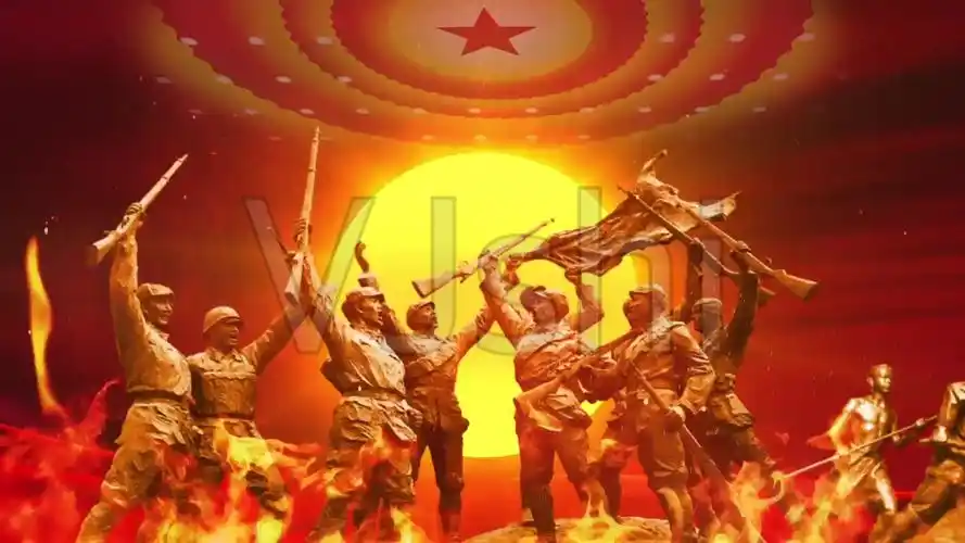 视频素材 舞台背景 配乐歌舞 国歌义勇军进行曲来自视频原始文件或