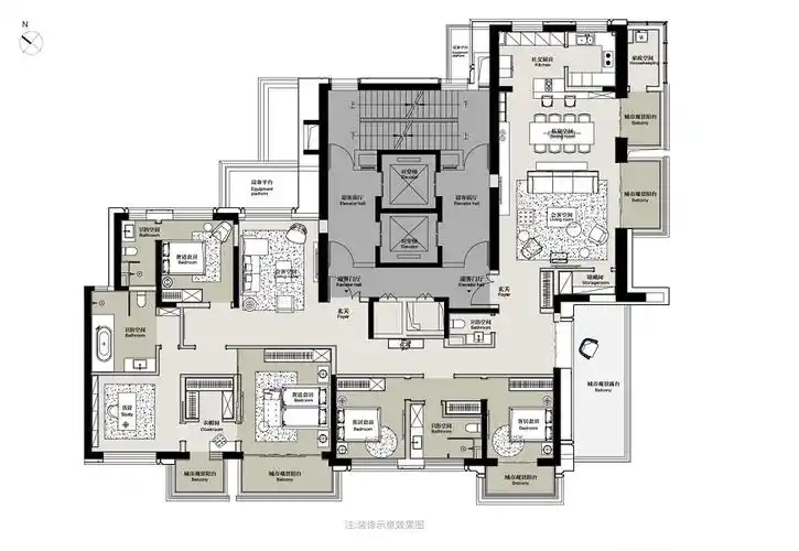 惊艳!河西380㎡空中大平层户型图曝光 6开间朝南 加推在即