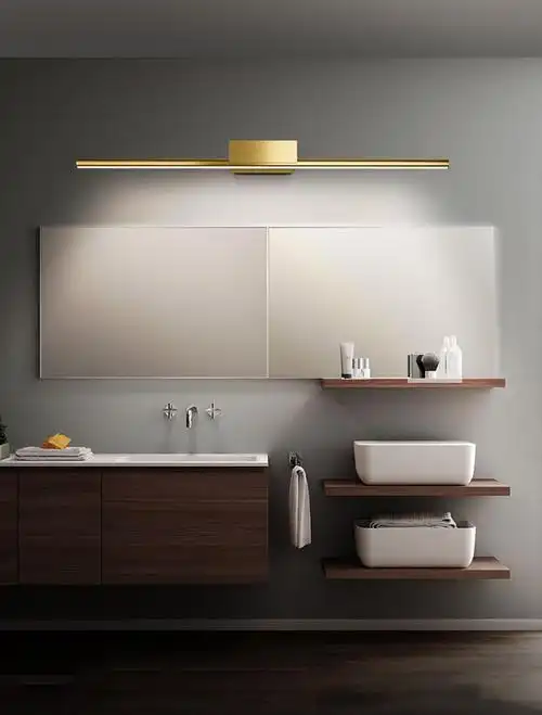 全铜镜前灯卫生间led浴室伸缩镜柜灯卫浴三色镜灯壁灯北欧简约c黑色