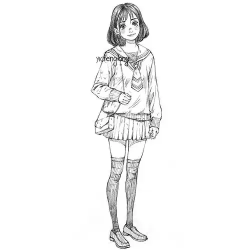 卡通人物速写插画