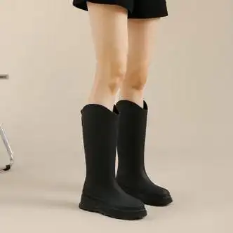aignesa雨靴女款日式高筒成人时尚外穿防滑雨鞋耐磨网红款软底长筒