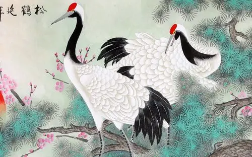 已售北京美协凌雪四尺作品松鹤延年