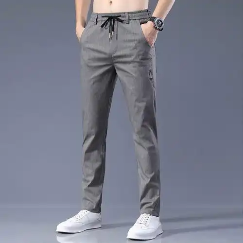 欣鸿茗夏季高档裤子男韩版百搭休闲裤男士直筒宽松弹力速干运动春秋