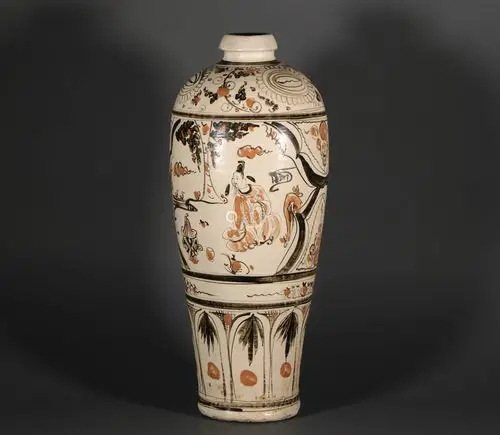 cizhou kiln human story vase from song宋代磁州窑人物故事梅瓶