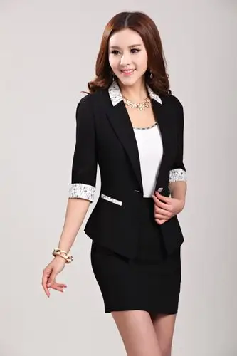 2014春夏女士小西装 韩版撞色修身职业装外套 正装工作服女图片,2014