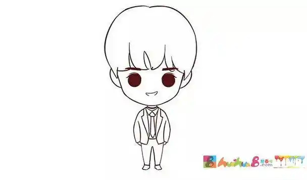 q版吴磊简笔画步骤教程