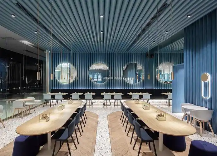 上海饭店餐厅墙面颜色装修装饰效果图