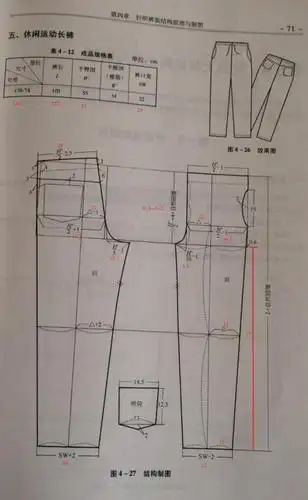 130男童休闲中裤裁剪纸样
