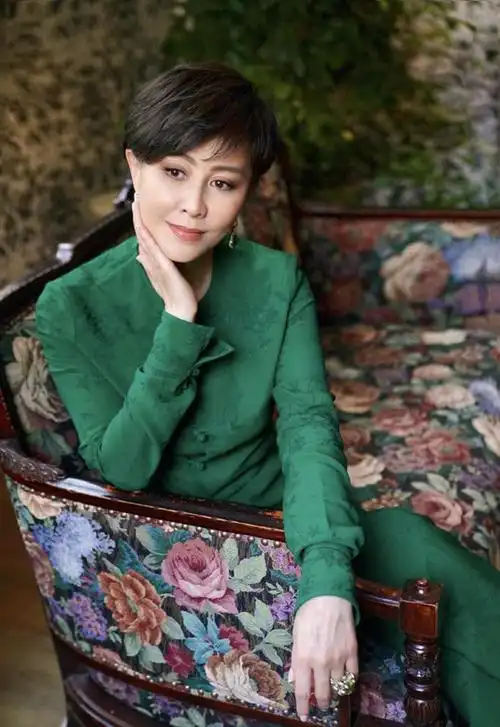 刘嘉玲越老越招摇穿深v领亮片裙秀饱满身材曲线让人心动