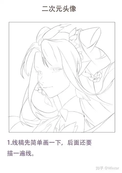 【板绘教程】二次元头像怎么画?