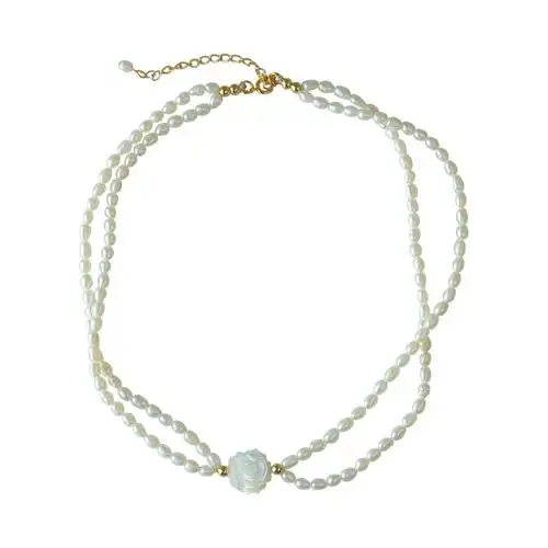 珍珠双层女夏复古轻奢小众设计时尚项链锁骨项链