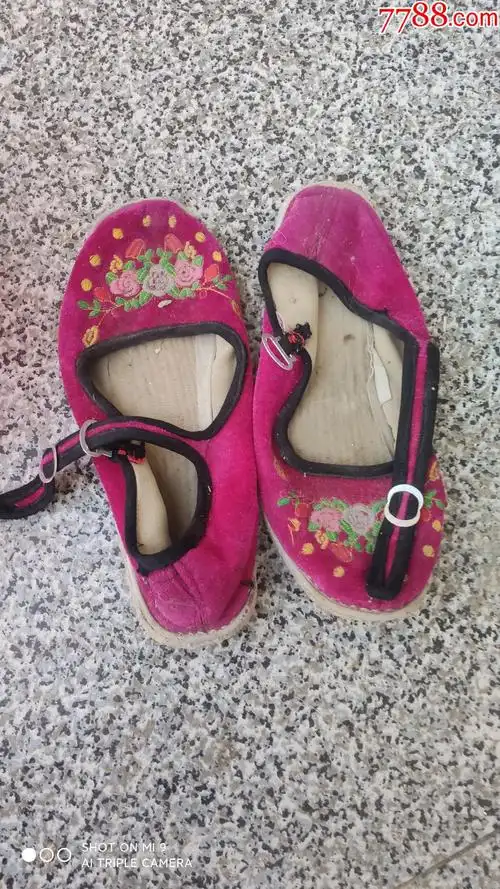 女鞋靴旧鞋女士一带鞋千层手纳底紫色绒面23厘米37码