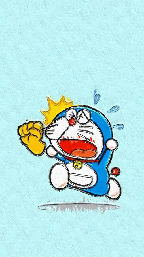 哆啦a梦手机壁纸 (=^‥^=) #机器猫#蓝胖子#手绘卡通壁纸