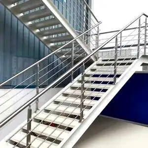 简约现代网红楼梯扶手护栏自装不锈钢拉丝立柱栏杆室内外家用阳台