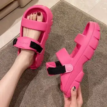 tzldn沙滩凉鞋女士夏季厚底时尚情侣居家外穿防滑防臭踩屎感凉拖男