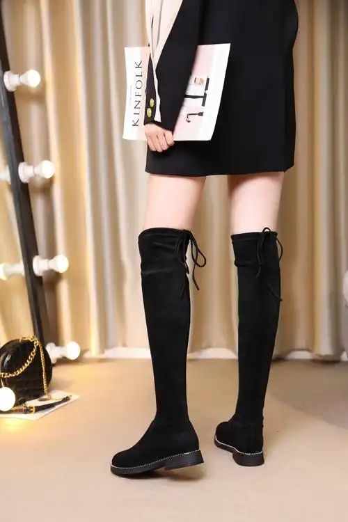 女孩长筒靴子长款儿童靴子女孩冬季长筒公主鞋女童高筒过膝长靴单靴