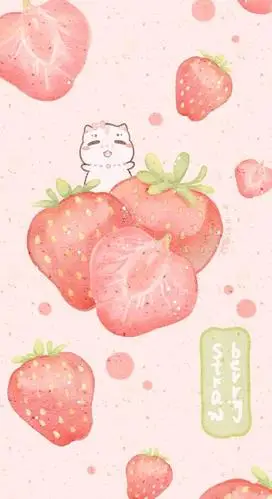 手机壁纸,藏在水果里的可爱小仓鼠手机屏保