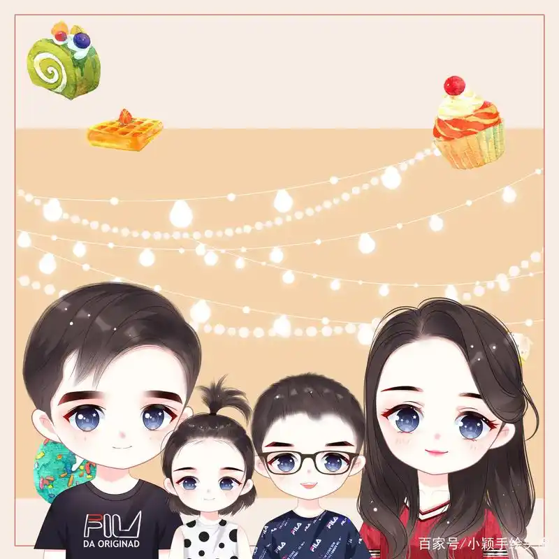 一家四口微信头像,温馨全家福,幸福如此简单