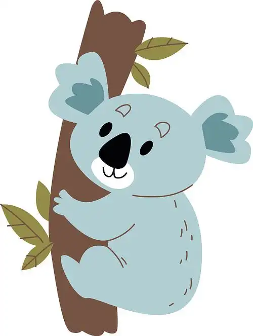 可爱的考拉卡通在树上的形象卡通图片