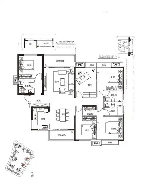 北辰三角洲c2区d2居室5室2厅3卫c2区d2户型图-长沙手机搜狐焦点网