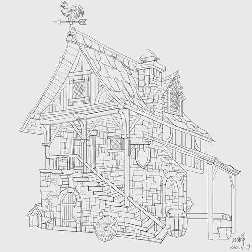 2020-04_场景单体建筑线稿练习