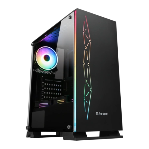 先马逾辉倾心机箱 电脑粉色atx机箱 matx钢化玻璃侧透静音迷你台式