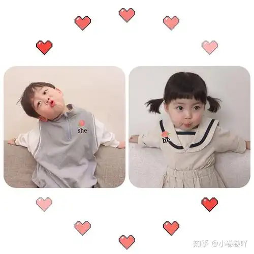 原创萌娃情侣头像罗熙情侣头像大q宝情侣头像金雪情侣头像