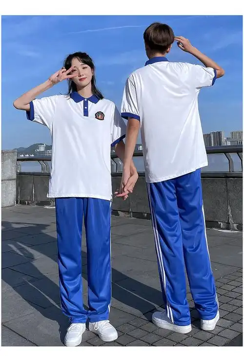 风套装潮高中生初中学生运动装夏季t恤校服毕业照团体服裤子男女同款s