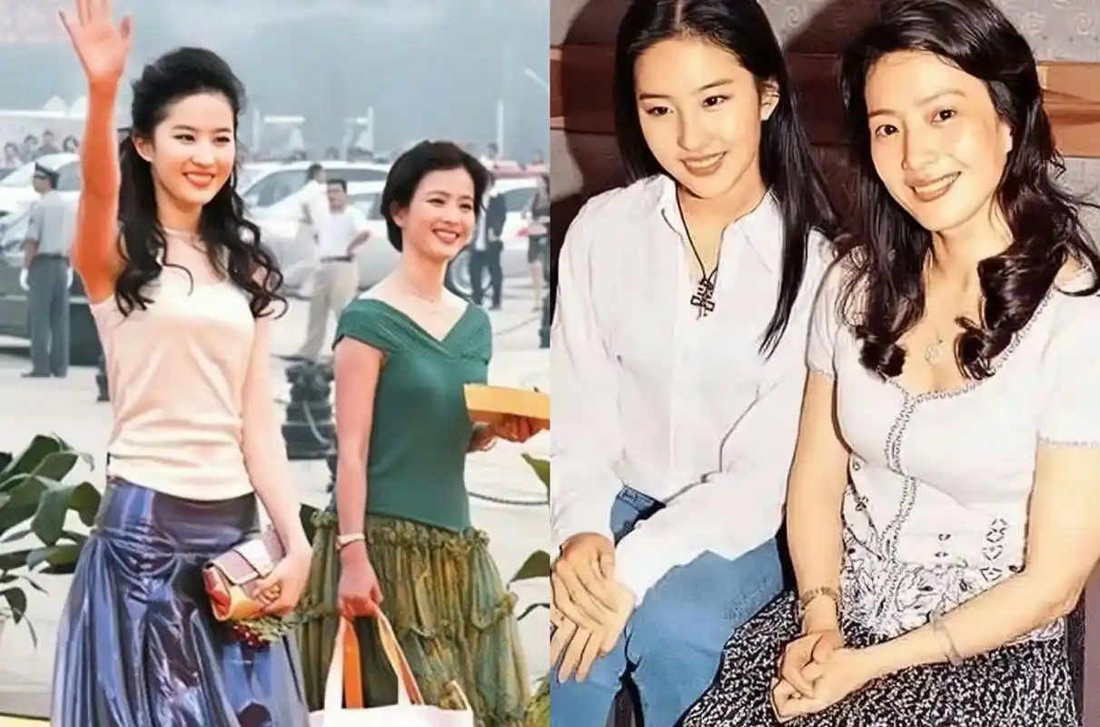 刘亦菲早期和妈妈合照 ,俩人都是美人