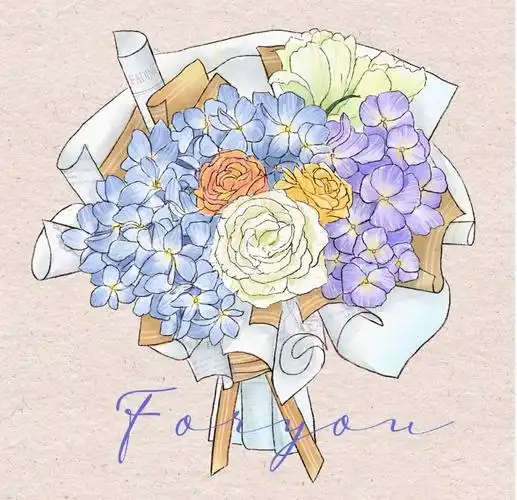 原创手绘花束