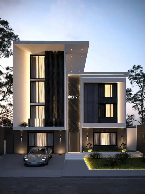 modern villa|面宽13米三层半别墅设计