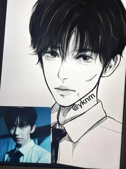 小贺同学哭泣的游戏#手绘  #绘画  #贺峻霖