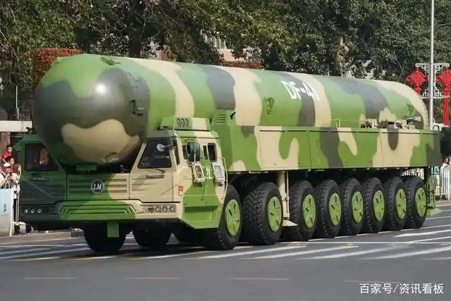 大阅兵中的东风-41型导弹发射车