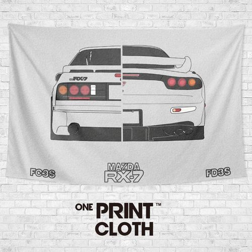 头文字d马自达rx7高桥凉介fc jdm性能车周边装饰海报背景布挂布毯