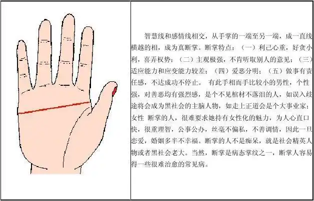 > 断掌图解对于光是有智慧线和生命线,而没有感情线的人,新手相学家替