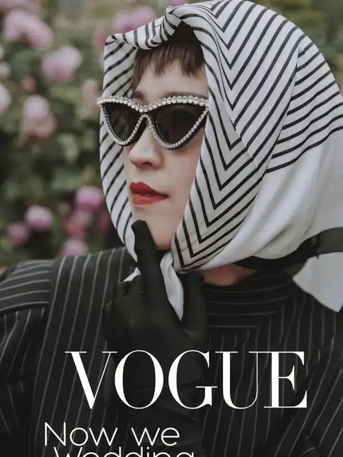 时尚芭莎蔷薇花杂志大片